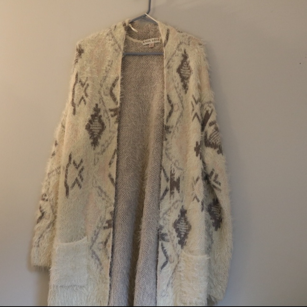 fuzzy knitted sweater